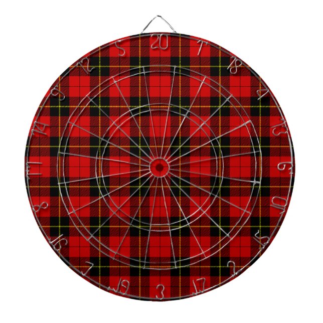 Wallace Tartan Red Black kariert Dartscheibe (vorne)