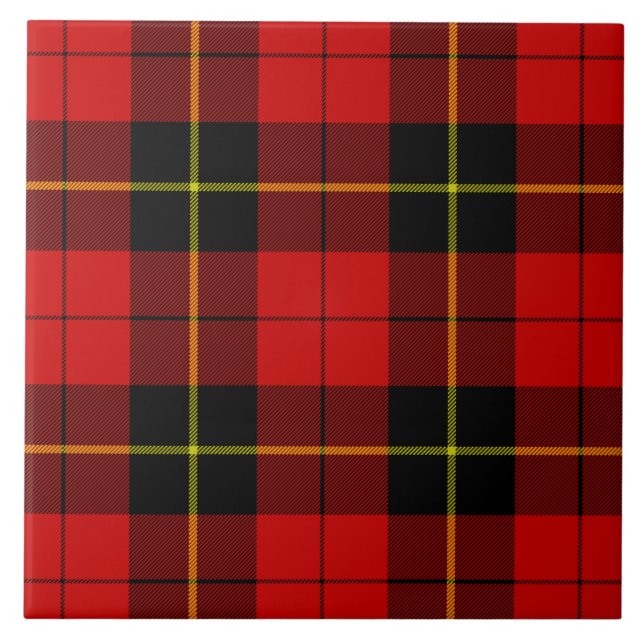 Wallace Tartan Red Black kariert Fliese (Vorderseite)