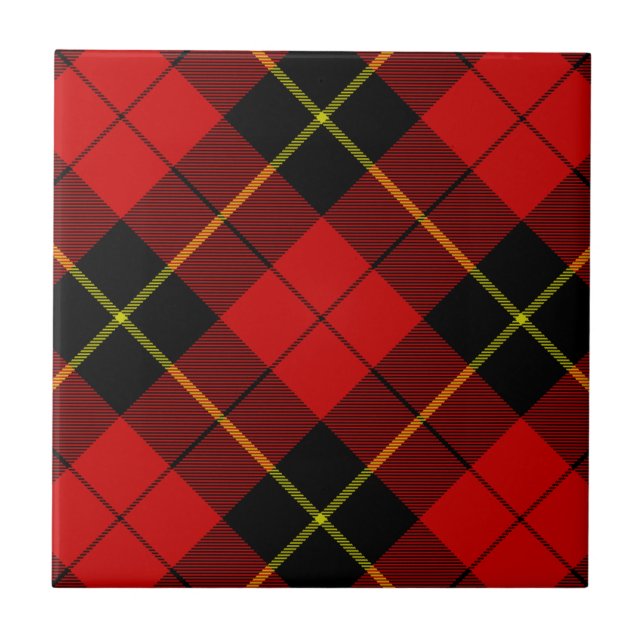 Wallace Tartan Red Black kariert Fliese (Vorderseite)