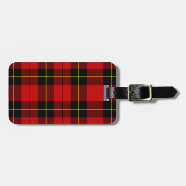 Wallace Tartan Red Black kariert Gepäckanhänger (Vorderseite horizontal)