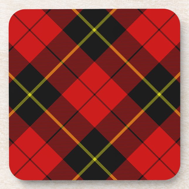 Wallace Tartan Red Black kariert Getränkeuntersetzer (Vorderseite)