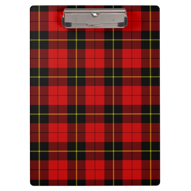 Wallace Tartan Red Black kariert Klemmbrett (Vorderseite)