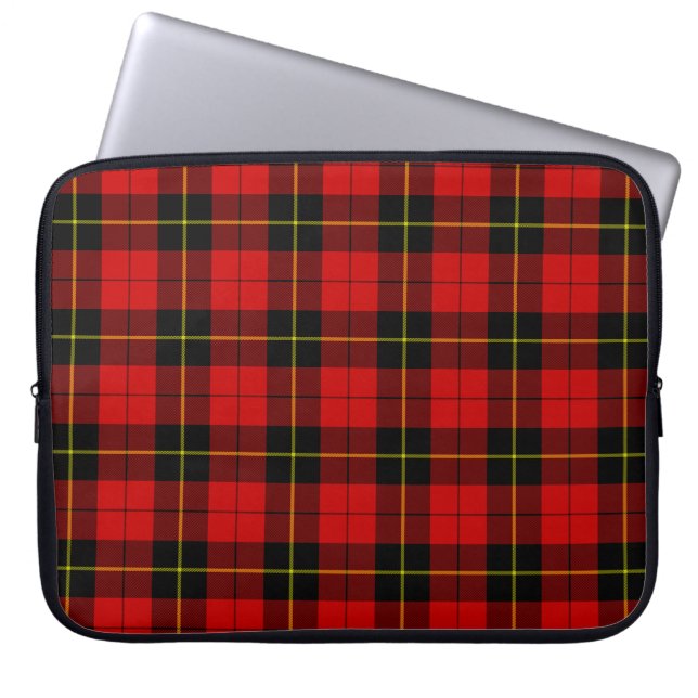 Wallace Tartan Red Black kariert Laptopschutzhülle (Vorderseite)