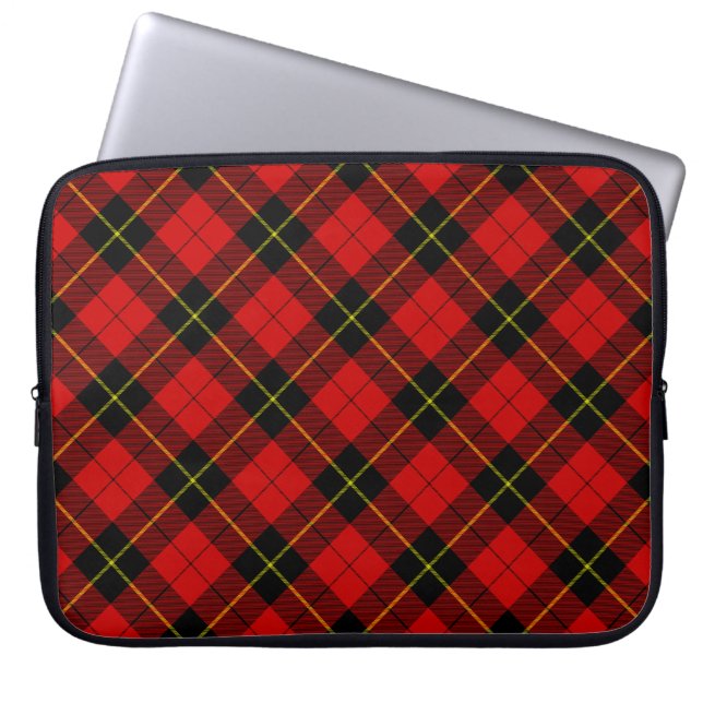Wallace Tartan Red Black kariert Laptopschutzhülle (Vorderseite)