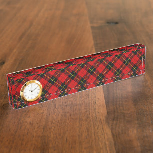 Wallace Tartan Red Black kariert Namensplakette