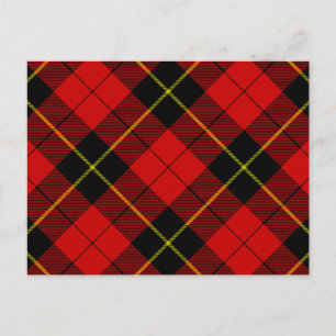 Wallace Tartan Red Black kariert Postkarte