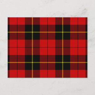 Wallace Tartan Red Black kariert Postkarte
