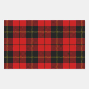 Wallace Tartan Red Black kariert Rechteckiger Aufkleber