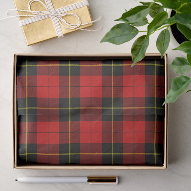 Wallace Tartan Red Black kariert Seidenpapier (Geschenk)
