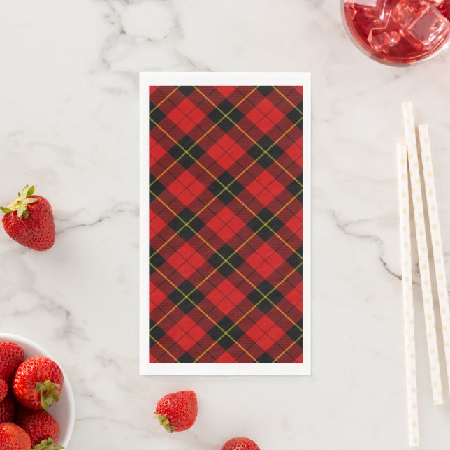 Wallace Tartan Red Black kariert Serviette (Beispiel)