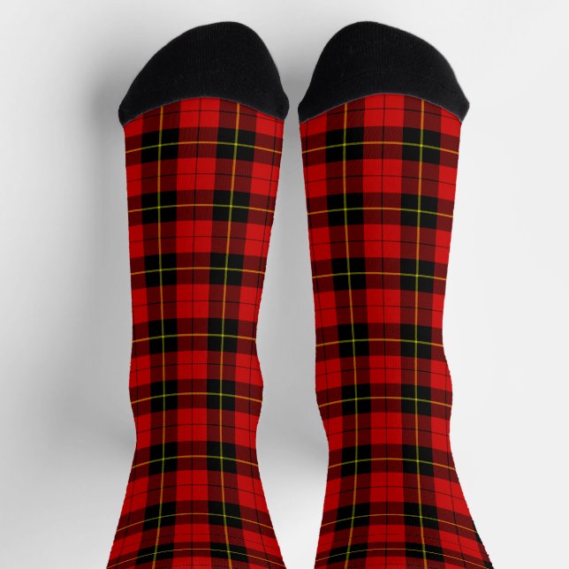 Wallace Tartan Red Black kariert Socken (Oben)