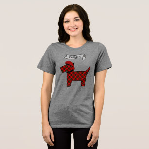 Wallace-Tartan-Scottie-Hund personalisiert Tri-Blend Shirt