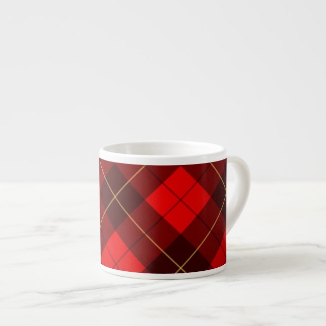 Wallacetartanhintergrund Espressotasse (Vorderseite Rechts)