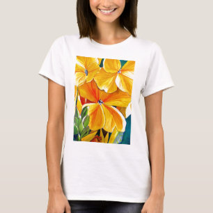 Wallblumengeschmückte originale Aquarellkunst T-Shirt