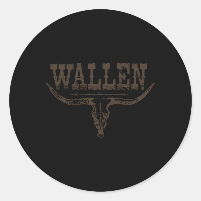 Wallen Western Wallen Bullhead Kuh Wallen Runder Aufkleber (Vorderseite)