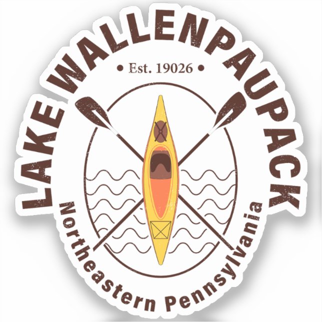Wallenpaupack Pennsylvania Kayaking Fischen Aufkleber (Vorderseite)