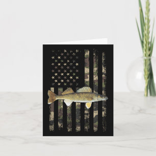Walleye Camouflage Amerikanische Flagge, Fischfang Karte