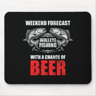 Walleye Fischen Shirts für Männer Funny Fishing Mousepad