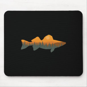 Walleye Fischerei Wald Natur Wildlife Fisherman Mousepad