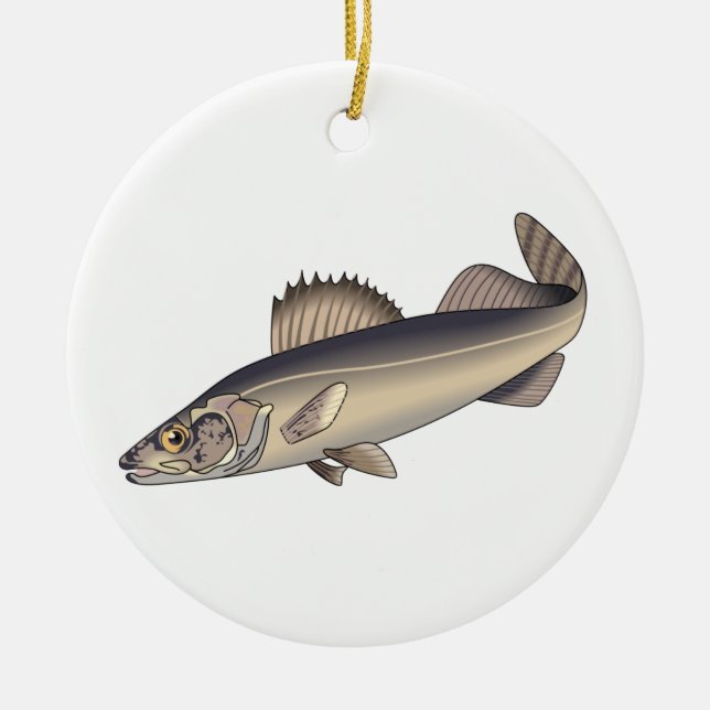 Walleye Fish Keramik Ornament (Vorne)