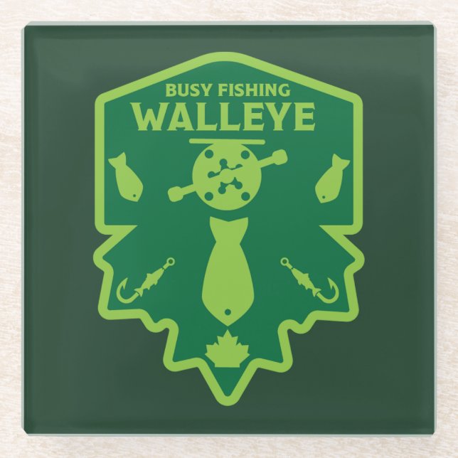 Walleye Fishing Canada Glasuntersetzer (Vorderseite)