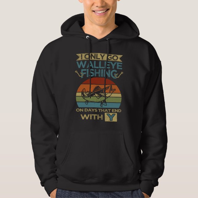 Walleye Fishing & Fisherman Angler Hoodie (Vorderseite)