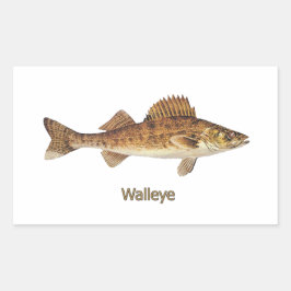Walleye (große Seen) Rechteckiger Aufkleber