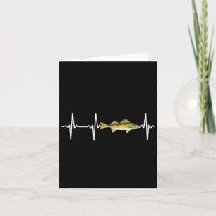 Walleye Heartbeat für Süßwasserfische Liebe Karte