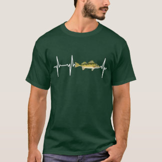 Walleye-Herzschlag für Süßwasser-Angelfreunde T-Shirt