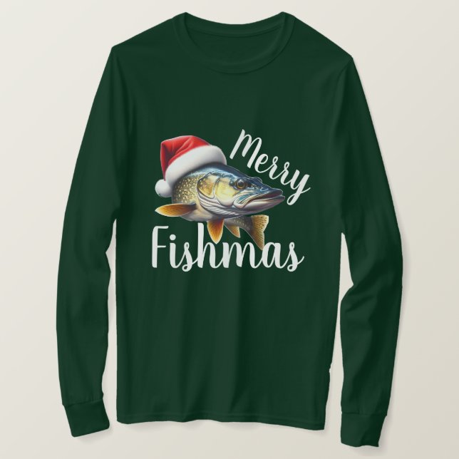 Walleye "Merry Fishmas" Ugly Christmas T-Shirt (Design vorne)