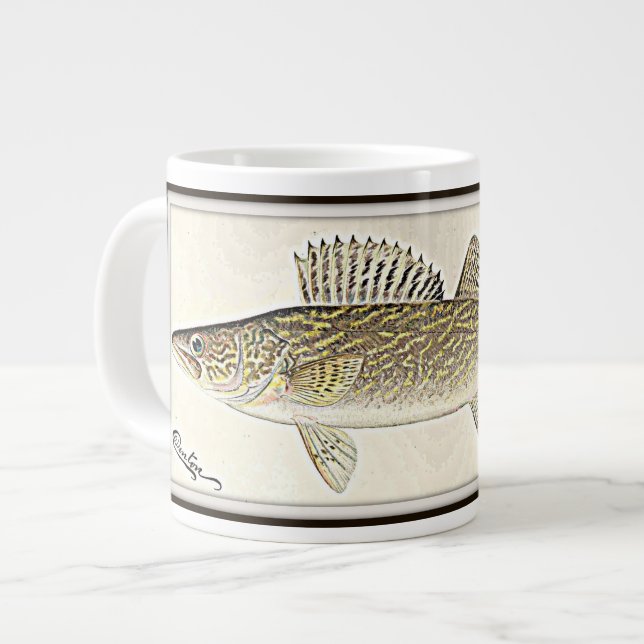 Walleye Pike Fisch Jumbo-Tasse (Vorderseite Links)