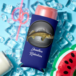 Walleye Pikes über tiefblauer Hintergrund Selters Dosenkühler