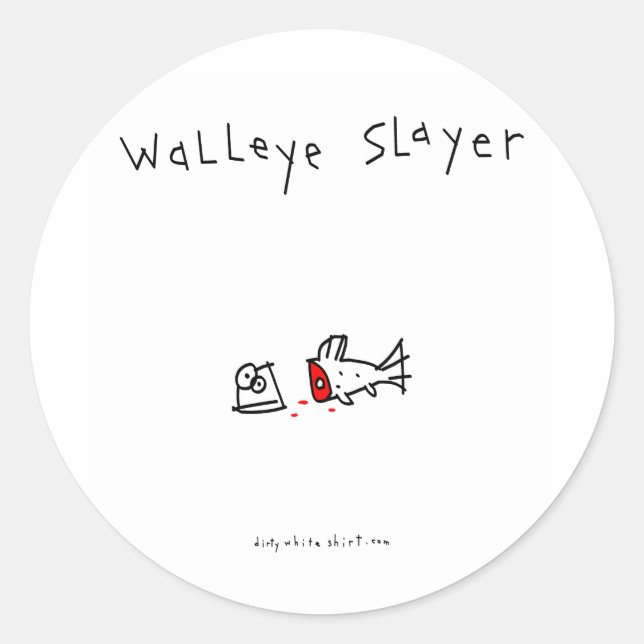 Walleye Slayer Runder Aufkleber (Vorderseite)