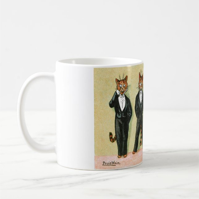 Wallflower Boy Cats von Louis Wain Kaffeetasse (Links)