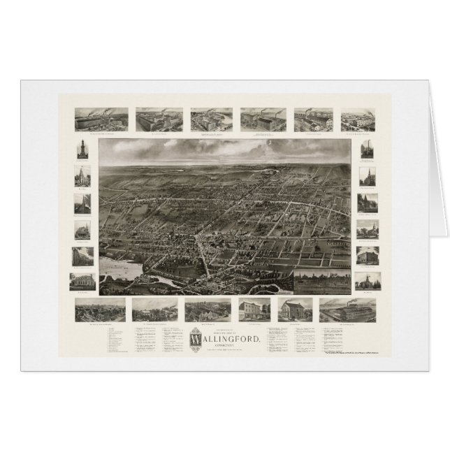 Wallingford, carte panoramique de CT - 1905 (Devant horizontal)