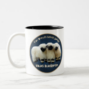 Wallis Blacknose - das niedlichste Schaf der Welt! Zweifarbige Tasse