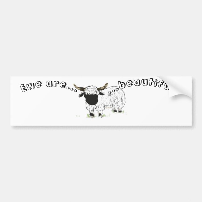Wallis Blacknowledged Schafe - Ewe ist schön! Autoaufkleber (Vorne)