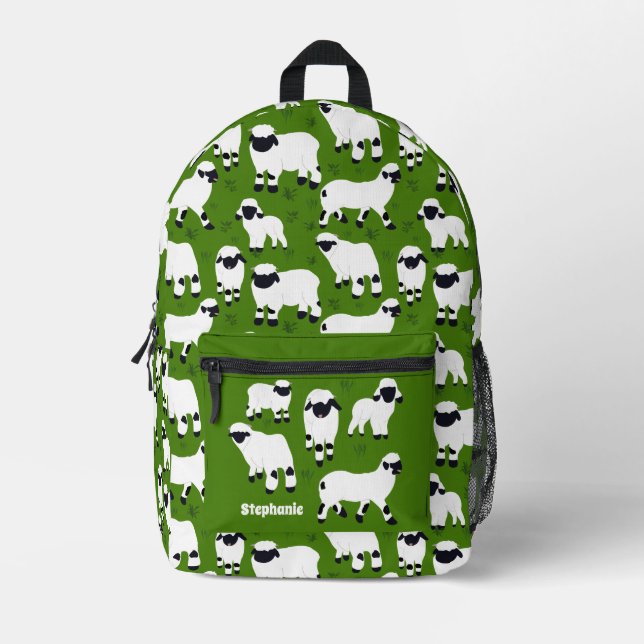 Wallis Blwleise Illustrationen zum Thema Schafe au Bedruckter Rucksack (Vorderseite)