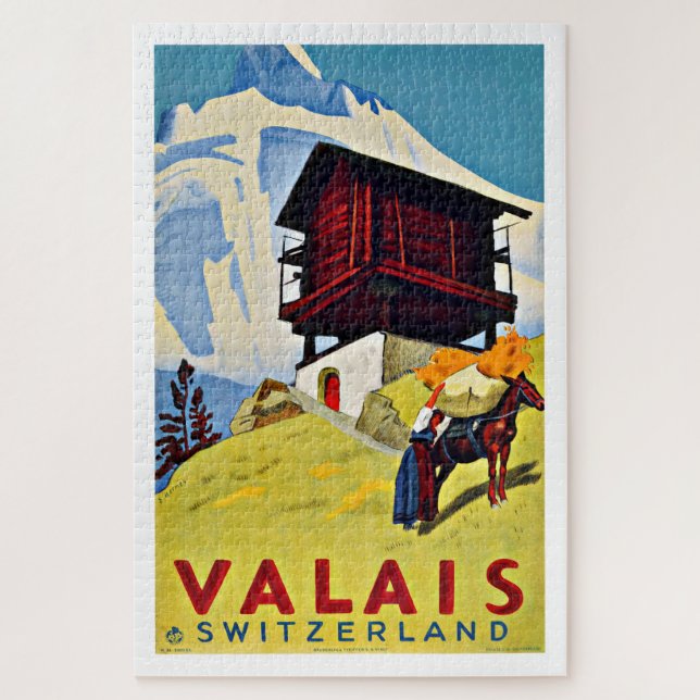 Wallis Schweiz Bauernhof Vintag (Vertikal)
