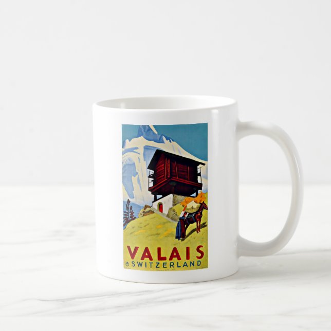 Wallis Schweiz Vintage Reisen Schöne Kaffeetasse (Rechts)