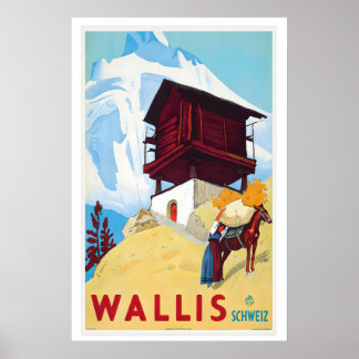Wallis Schweiz Vintage Reiseposter Poster