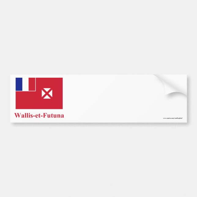Wallis und Futuna-Flagge mit Namen auf französisch Autoaufkleber (Vorne)