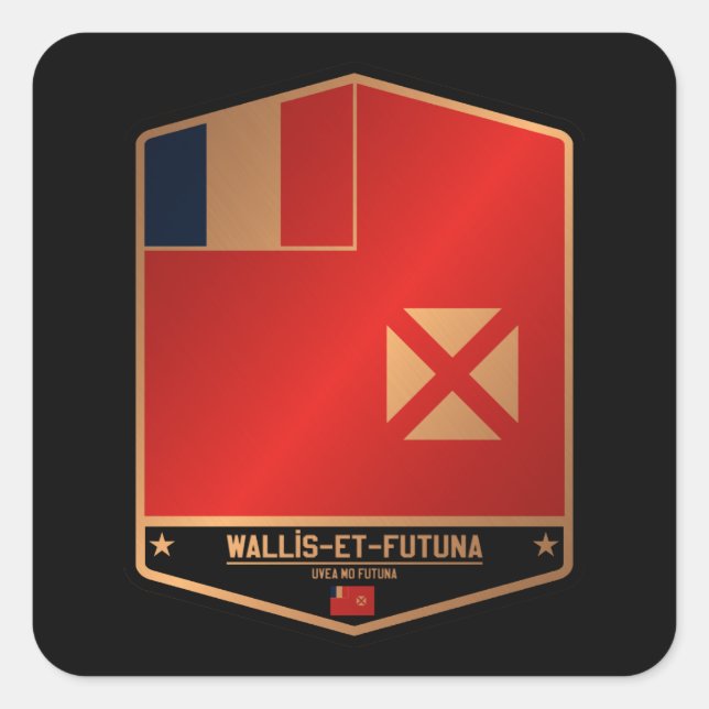 Wallis und Futuna Quadratischer Aufkleber (Vorderseite)