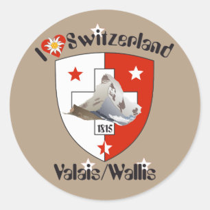 Wallis Valais Schweiz Suisse Svizzera Aufkleber