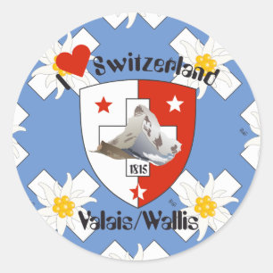 Wallis Valais Schweiz Suisse Svizzera Aufkleber