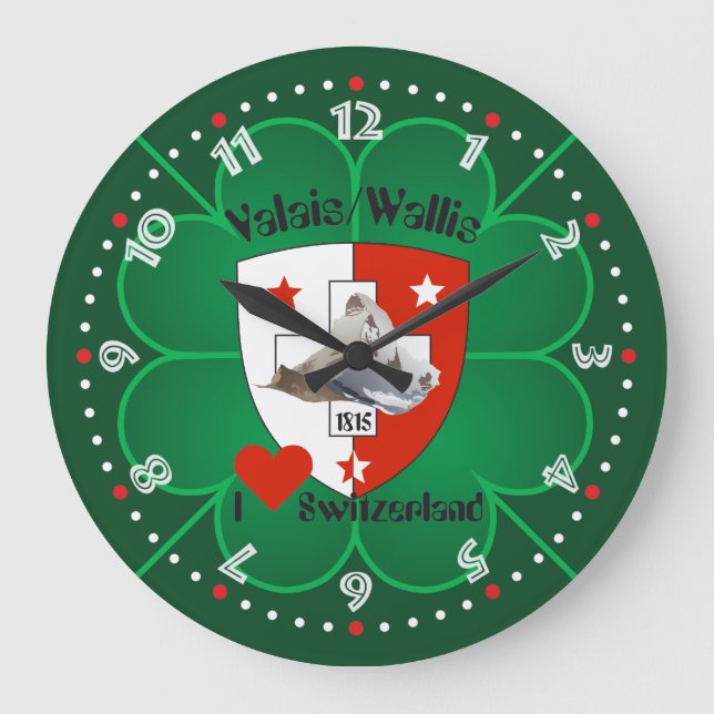 Wallis Valais Schweiz Uhr (Vorderseite)