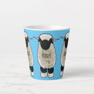 Walliser Schwarznasenschaf Cartoon-Illustration Milchtasse