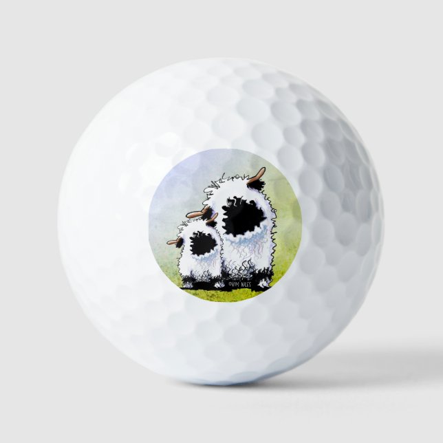 Walliser Schwarznasenschaf  Golfball (Vorderseite)