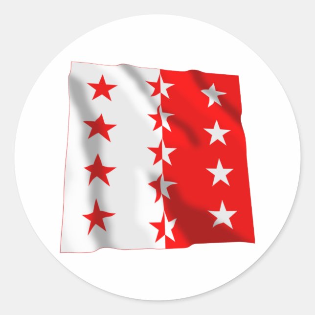 Walliser Wave Flag Runder Aufkleber (Vorderseite)