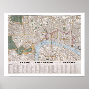 Wallis's Guide for Strangers Through London, 1841 Poster